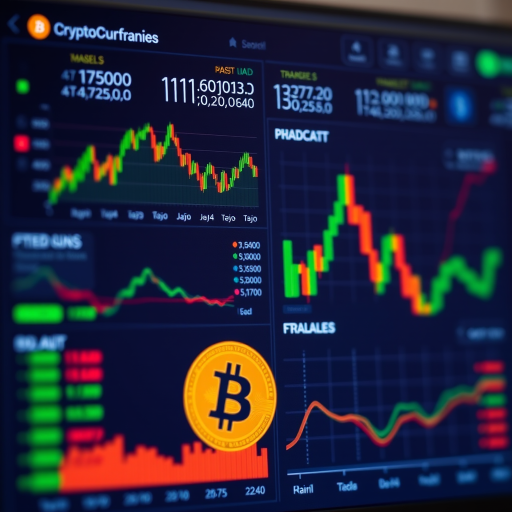 Professional cryptocurrency trading dashboard with charts and market data