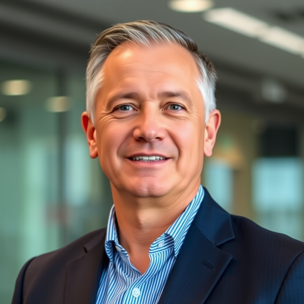 Professional headshot of compliance director, a distinguished regulatory expert ensuring trading standards compliance, wearing executive business attire with a professional demeanor against a corporate background